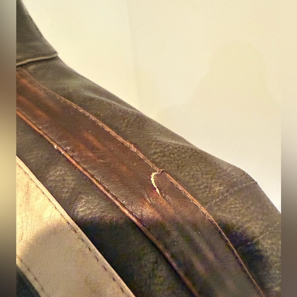 Vtg Arizona Jean Co Grunge Faux Leather Men's Racer Motorcycle Zip Jacket Sz Lrg - Picture 11 of 11